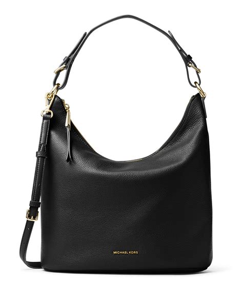 michael kors lupita black large hobo bag|Michael Kors Lupita large convertible hobo bag .